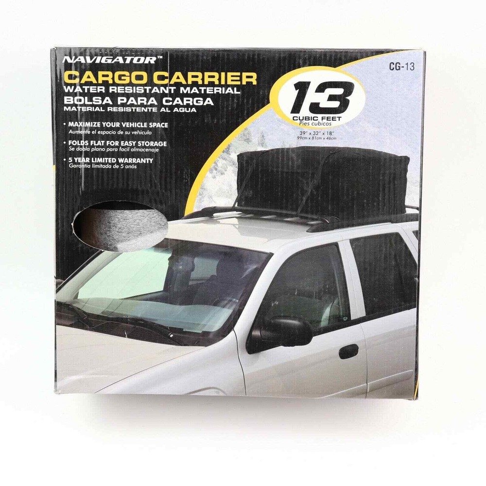 Navigator Cargo Carrier 13 Cubic Feet Black New‎ Water Resistant Roof Bag CG-13